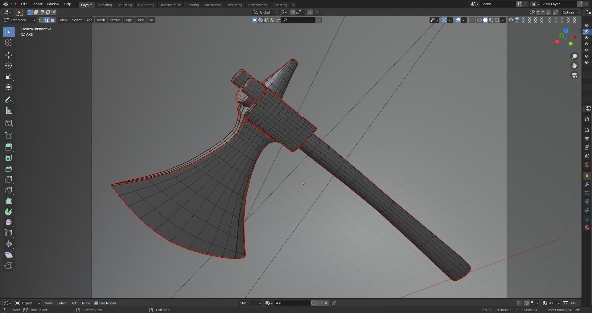 WAR AXE Low-poly 3D model_9