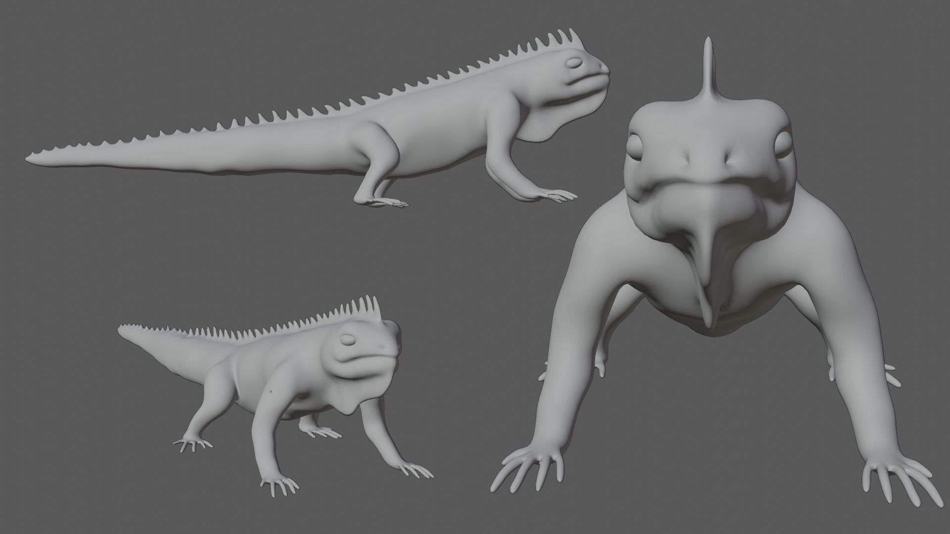 Iguana Lizard Low-poly 3D model_6