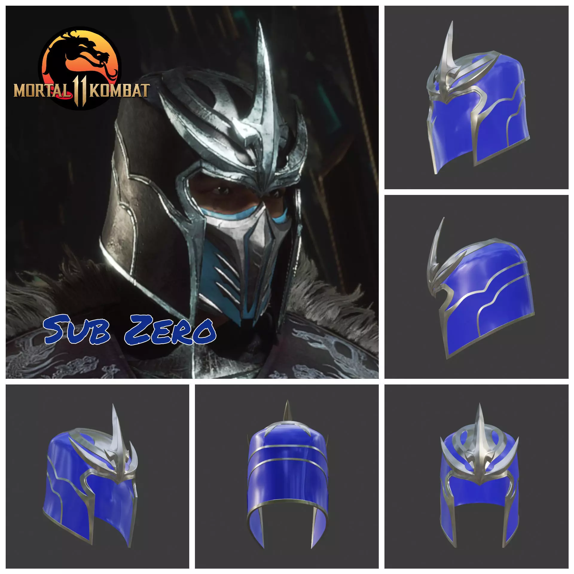 Sub Zero helmet from Mortal Kombat 11 - Wild Hail  3D print model_0