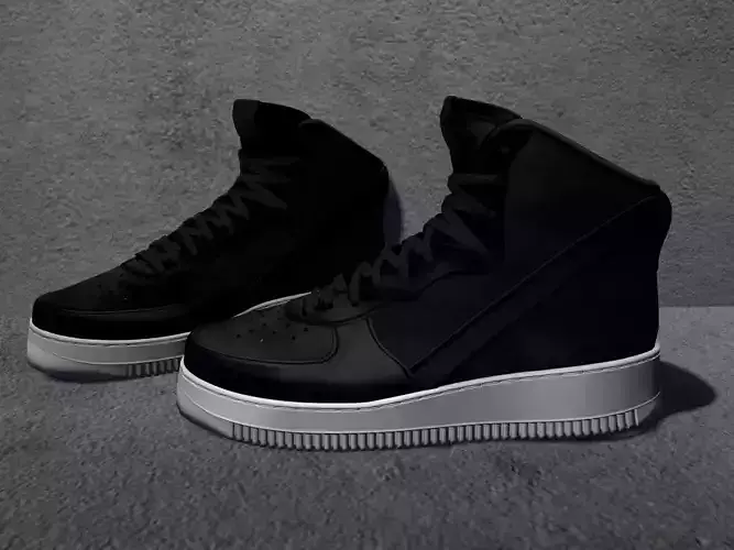Sneakers 3D Black 1 Low-poly 3D model