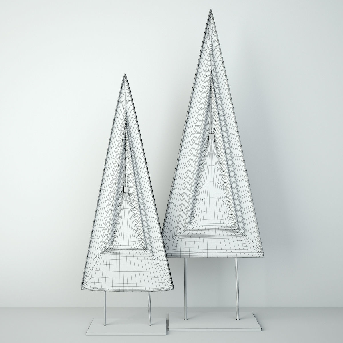 Indonesian Triangular Wood Carving 3D model_2