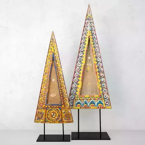 Indonesian Triangular Wood Carving