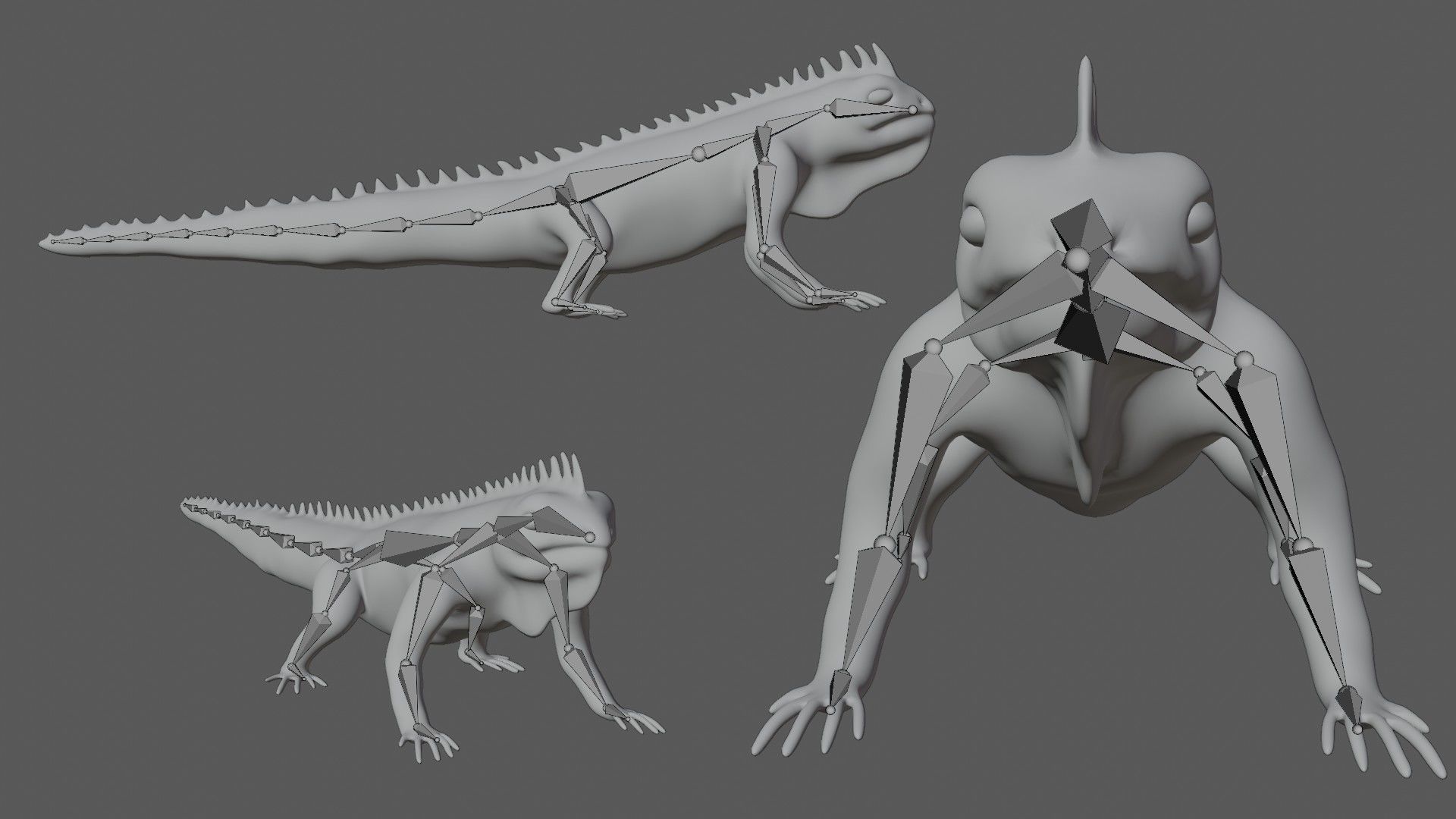 Iguana Lizard Low-poly 3D model_7