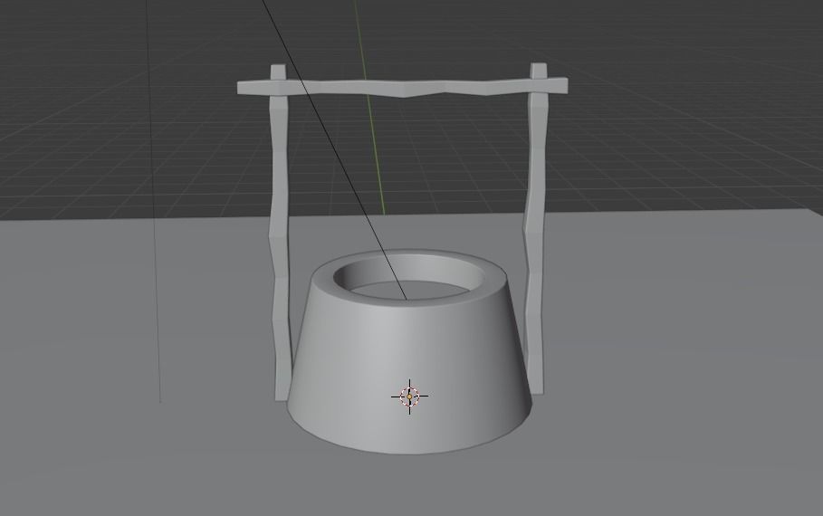 Well 3D model bucket Low-poly 3D model_2