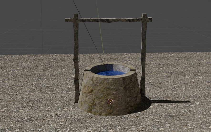 Well 3D model bucket Low-poly 3D model_3