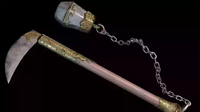 HQ Kusarigama Japanese Weapon Low-poly 3D model