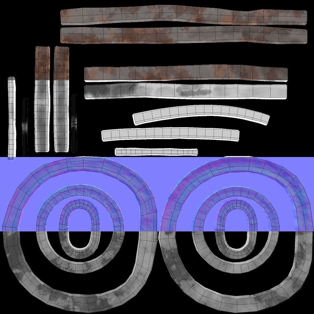 HQ Kusarigama Japanese Weapon Low-poly 3D model_9