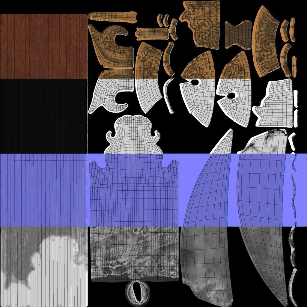 HQ Kusarigama Japanese Weapon Low-poly 3D model_4