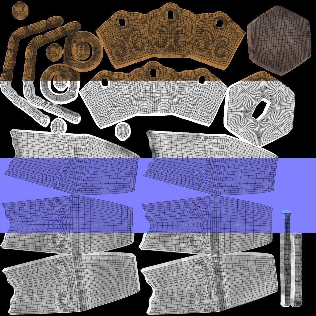 HQ Kusarigama Japanese Weapon Low-poly 3D model_6