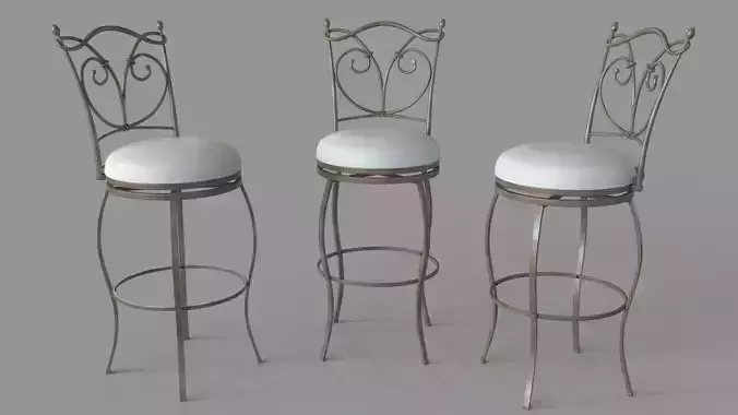 Raleigh Metal Barstool with Wheat Upholstered Swivel-Seat
