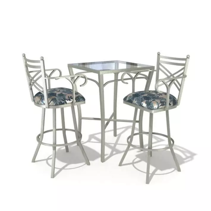 High Table With Chairs 3D model