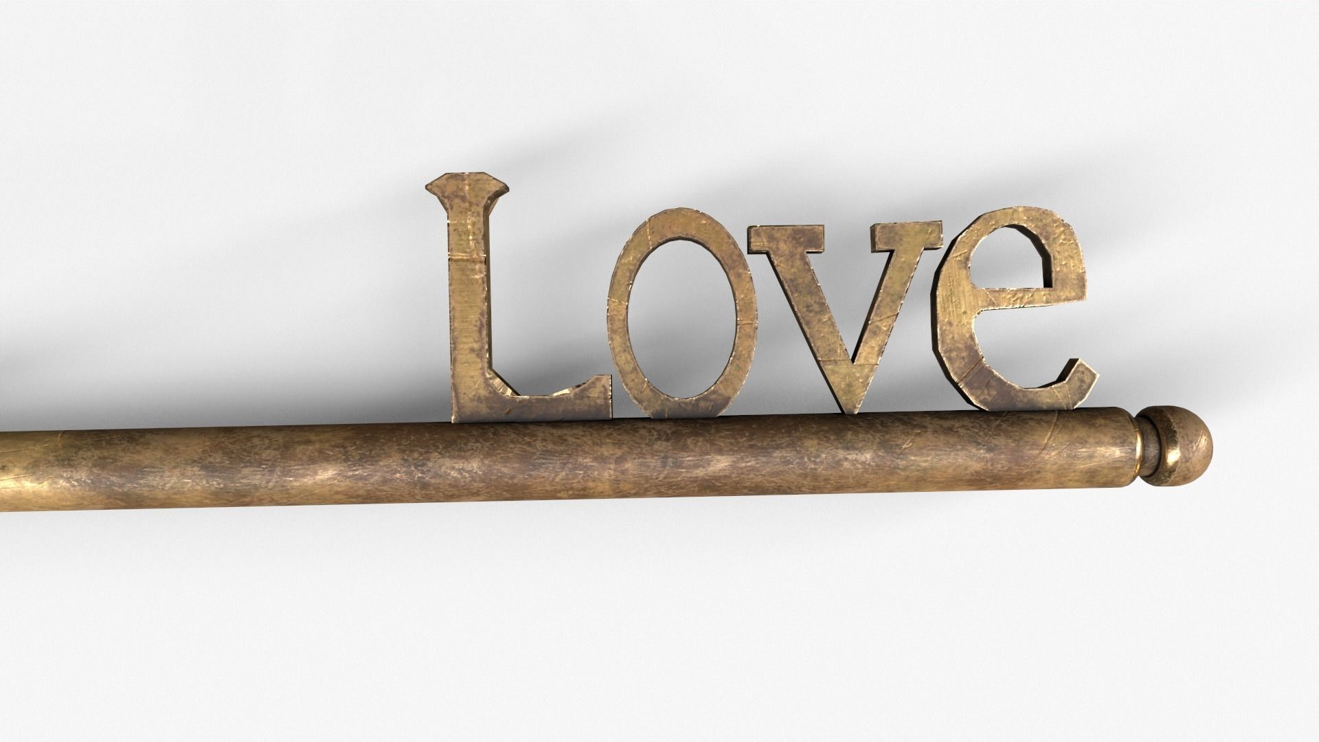 Medieval Copper Key V3 Low-poly 3D model_13