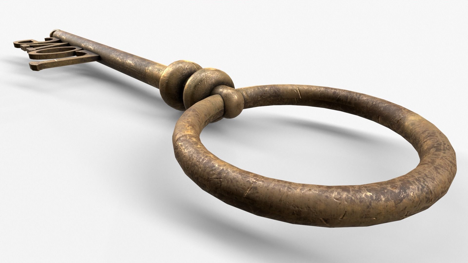 Medieval Copper Key V3 Low-poly 3D model_15