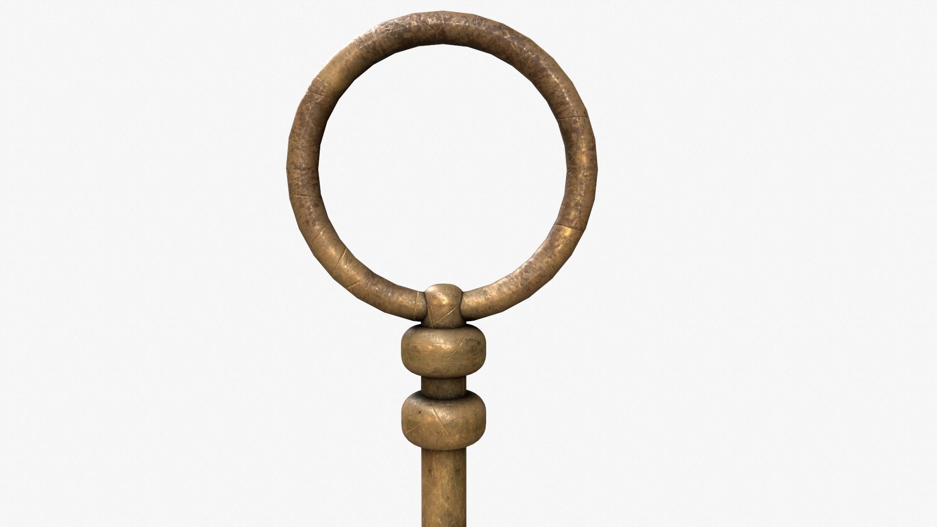 Medieval Copper Key V3 Low-poly 3D model_8