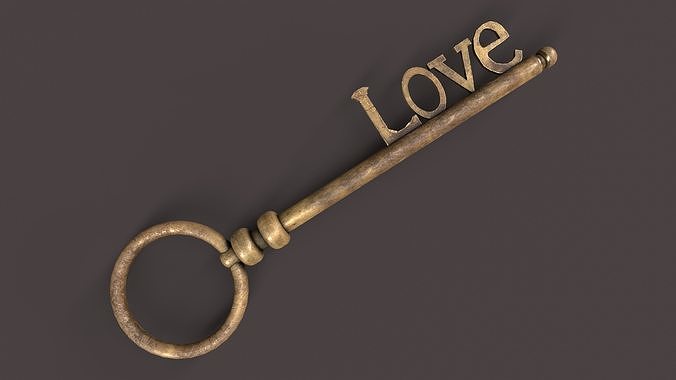 Medieval Copper Key V3 Low-poly 3D model