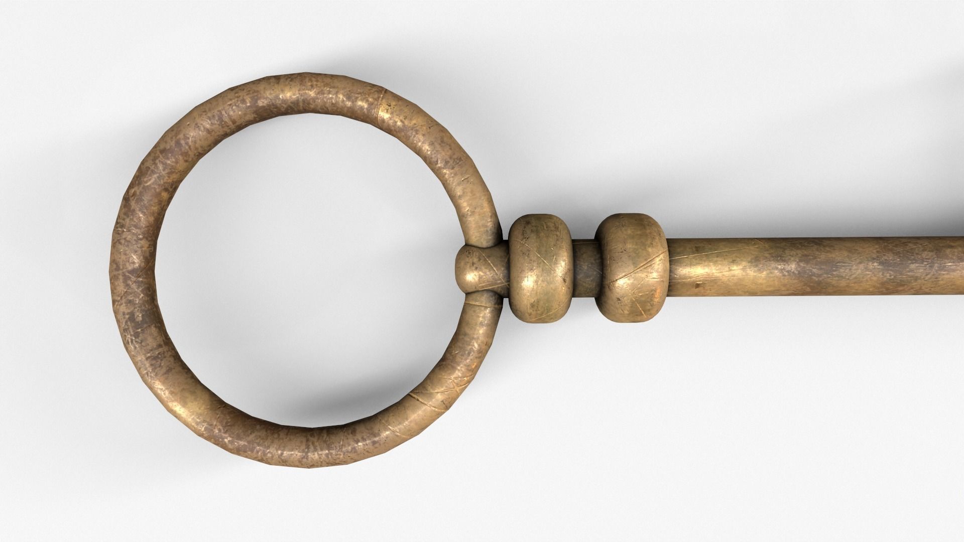 Medieval Copper Key V3 Low-poly 3D model_14