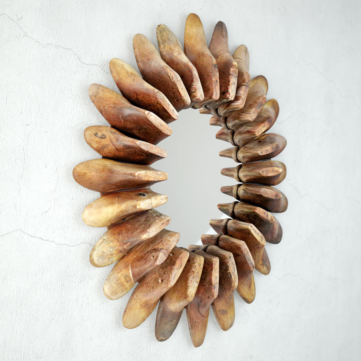 Old Wood Shoe Form Mirror 3D model CGTrader
