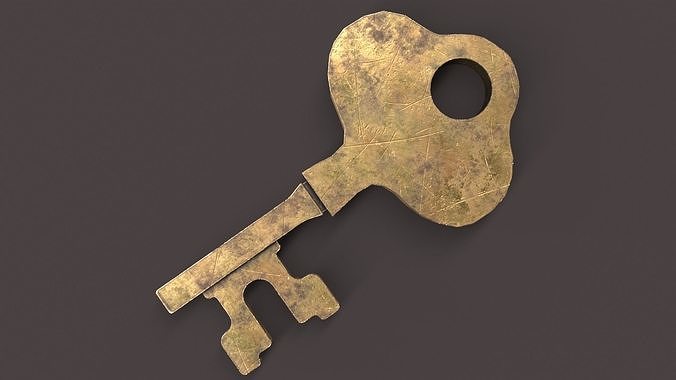 Medieval Copper Key V4 Low-poly 3D model