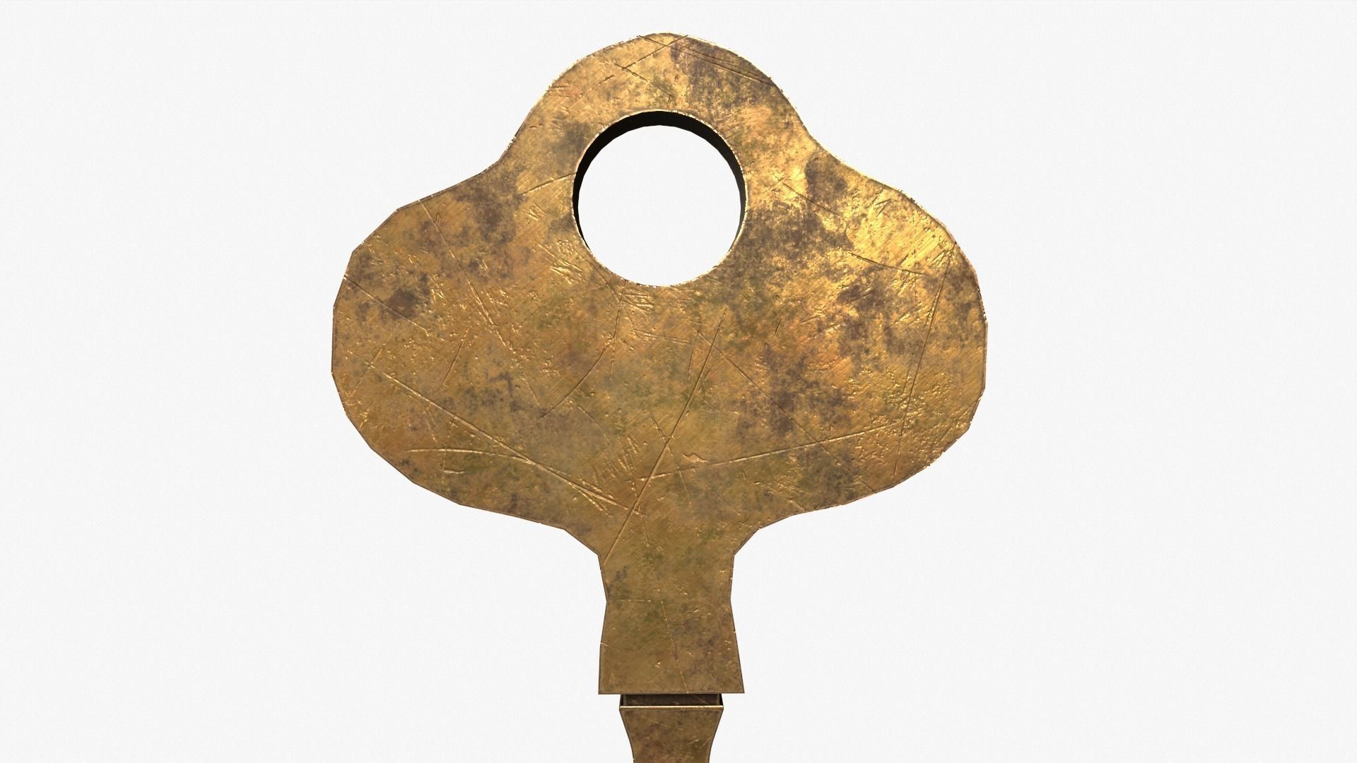 Medieval Copper Key V4 Low-poly 3D model_8