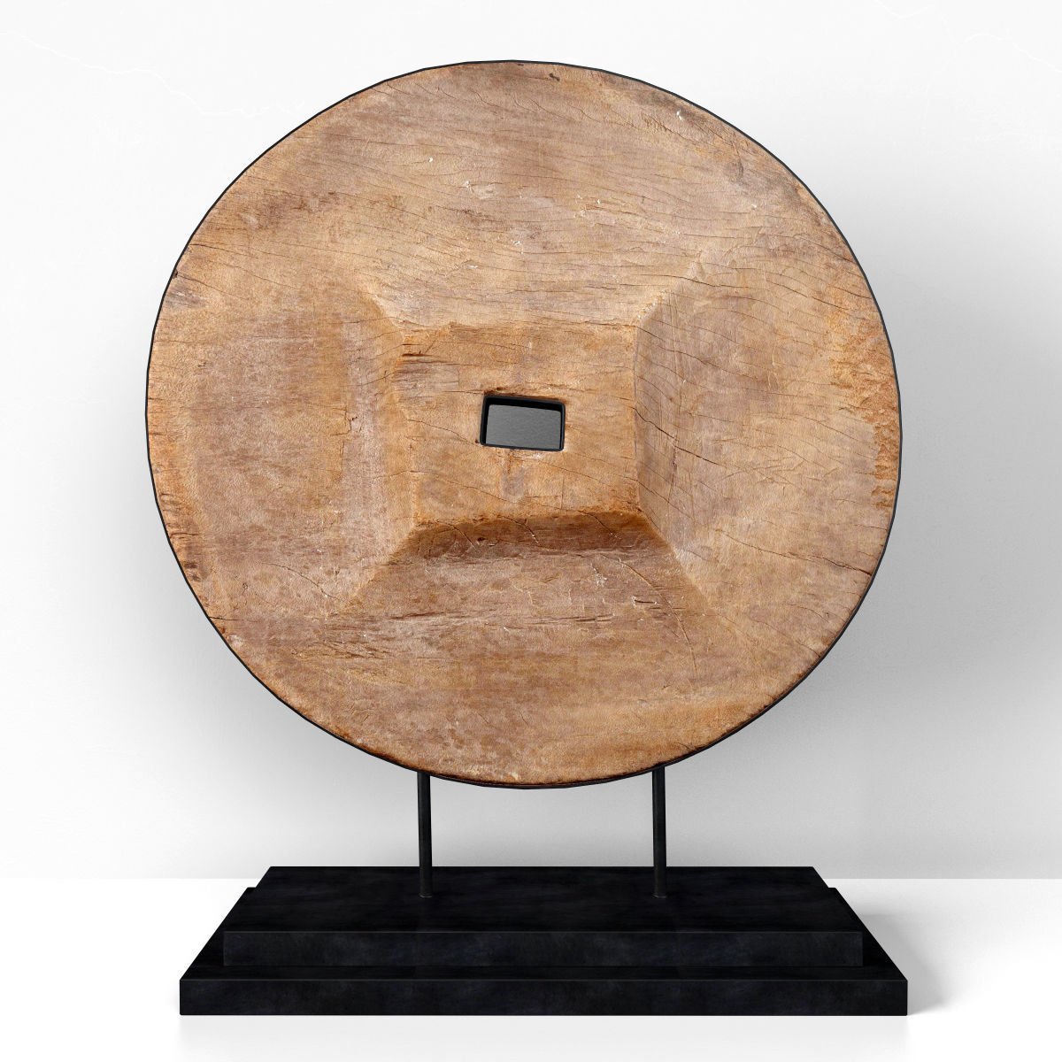 Rustic Ox Cart Wooden Wheel 3D model_1