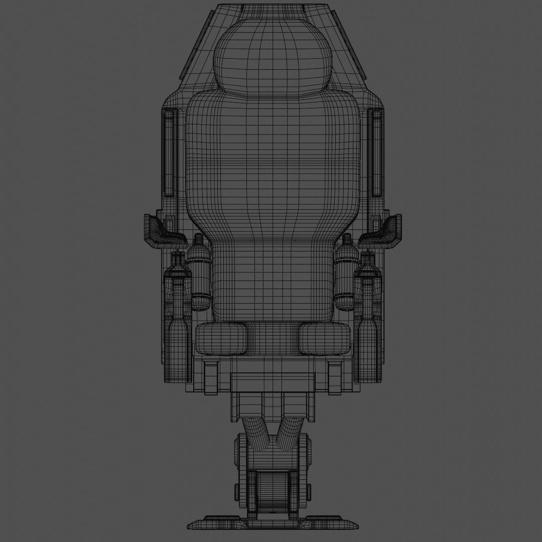 Sci-Fi Chair White 3D model_7