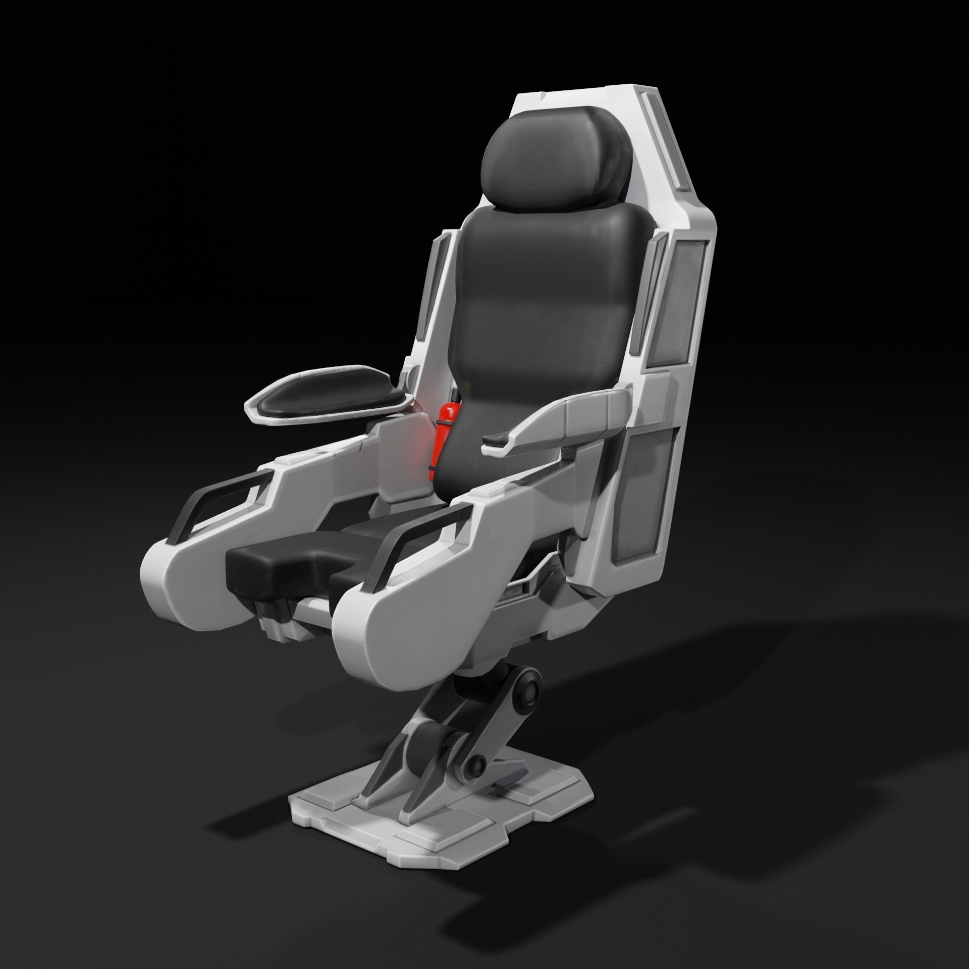Sci-Fi Chair White 3D model_1