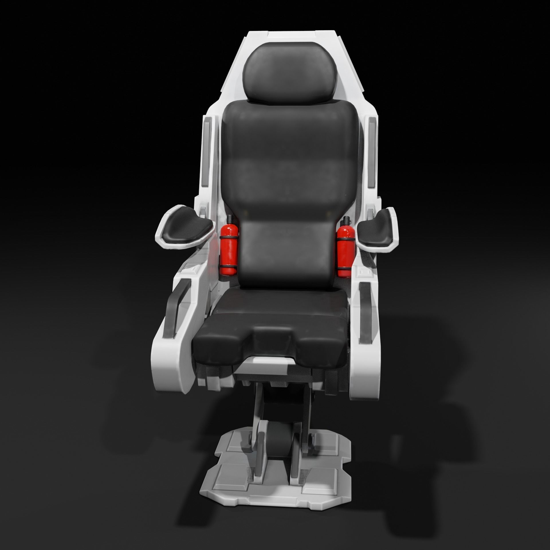 Sci-Fi Chair White 3D model_3