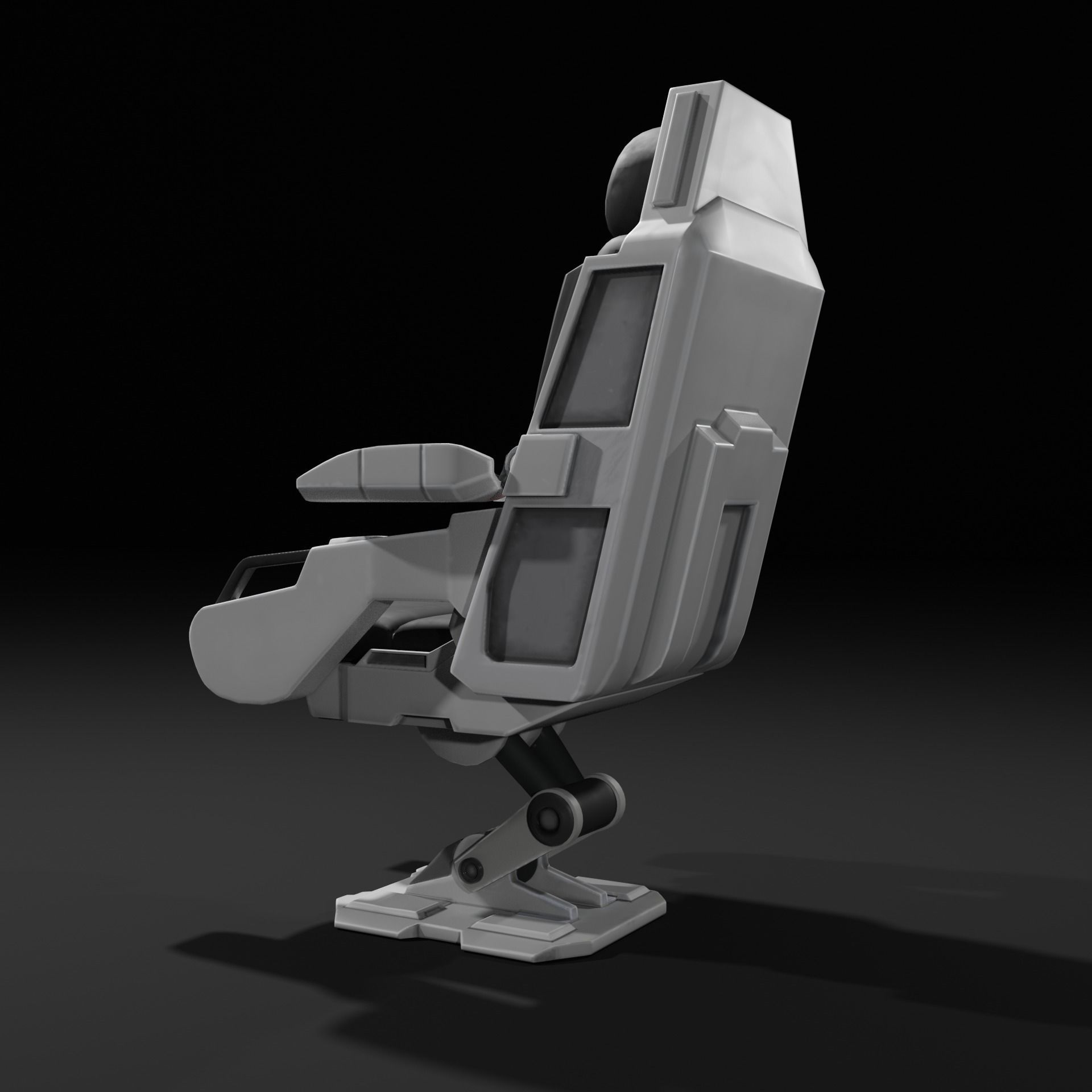 Sci-Fi Chair White 3D model_2