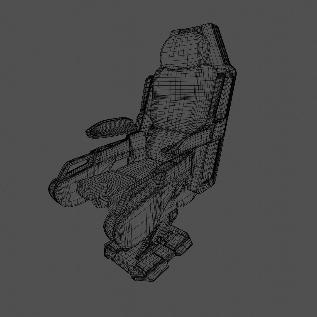 Sci-Fi Chair White 3D model_9