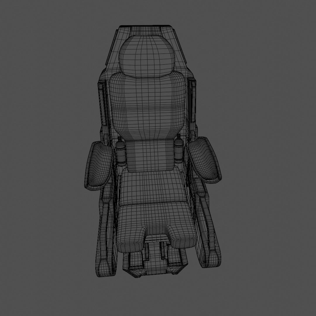 Sci-Fi Chair White 3D model_10