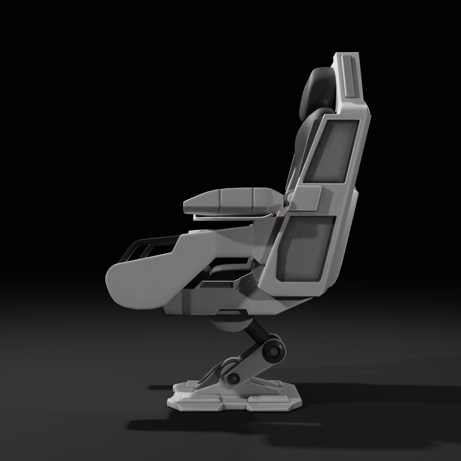 Sci-Fi Chair White 3D model_5