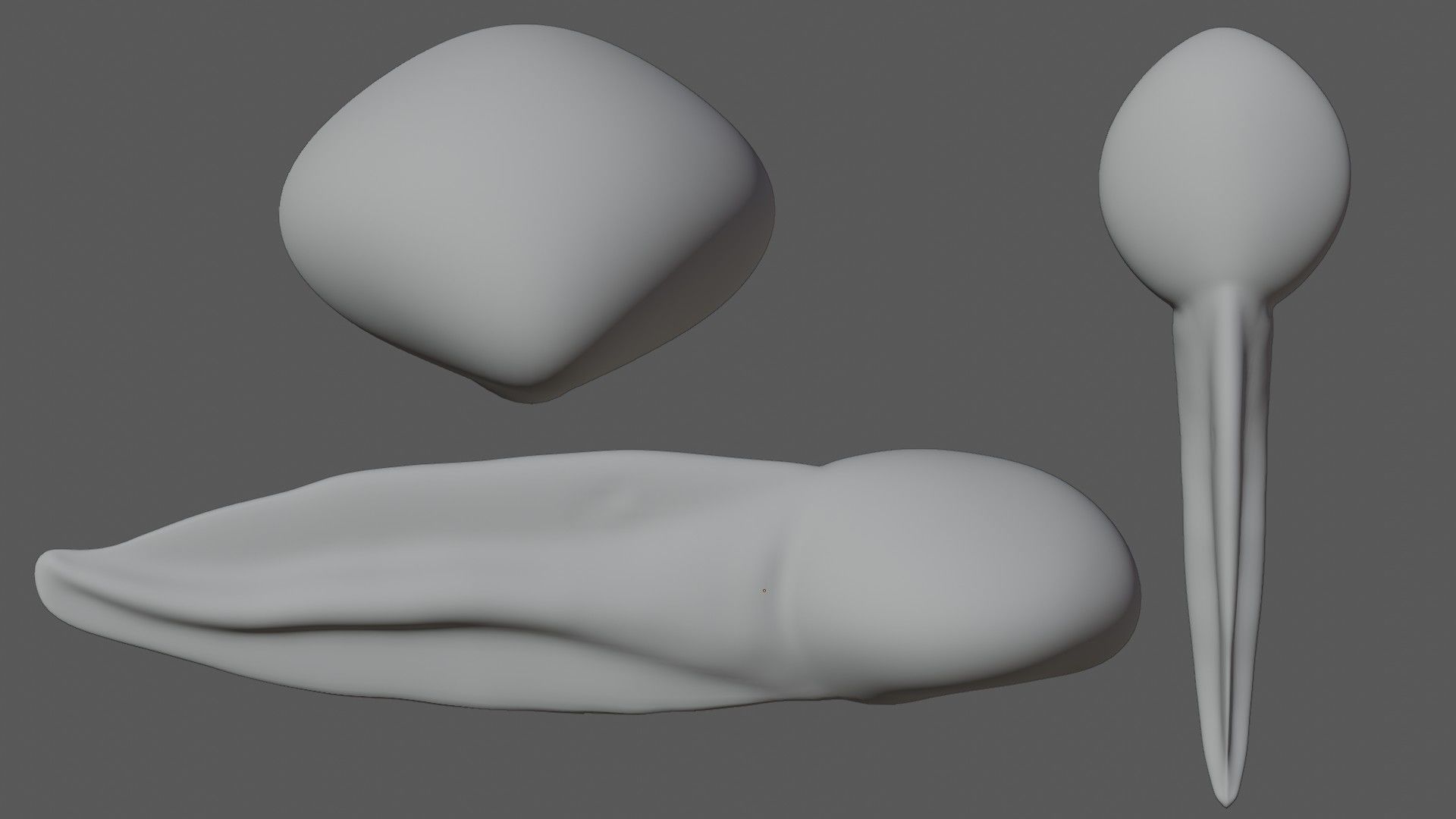Tadpole squid Low-poly 3D model_2