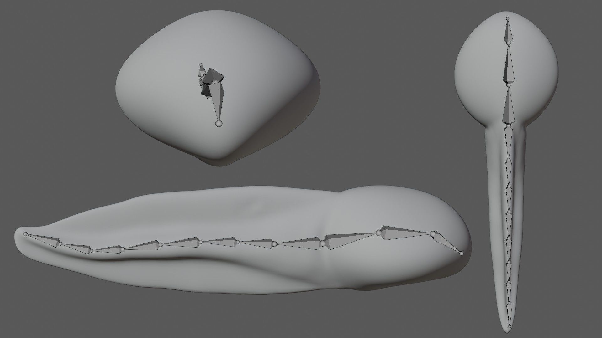 Tadpole squid Low-poly 3D model_3
