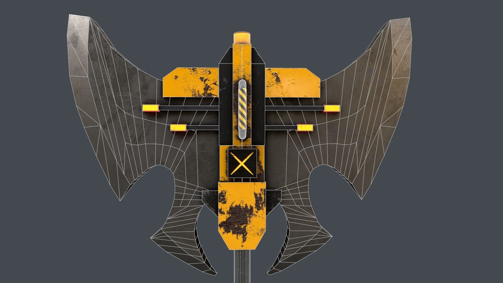 Sci-Fi Axe V4 Low-poly 3D model_6