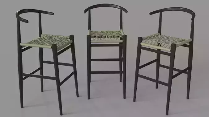 John Vogel Bar Stool Flax Chocolate