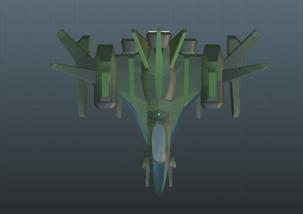 Space Jet Low-poly 3D model_5