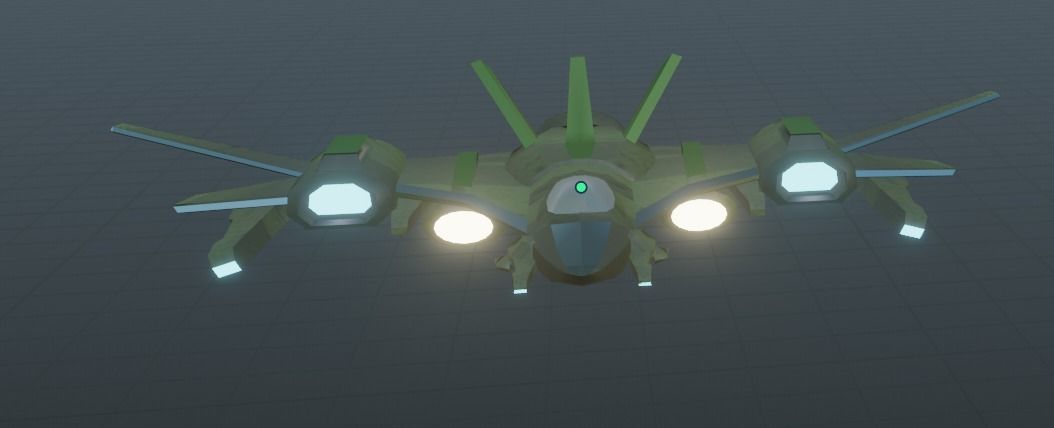 Space Jet Low-poly 3D model_4