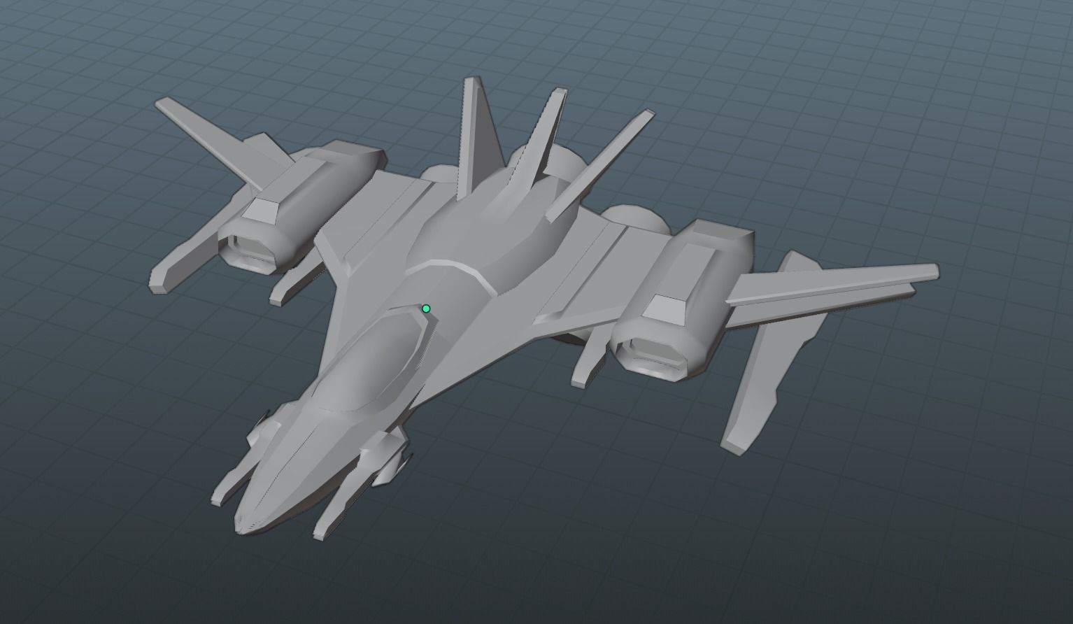 Space Jet Low-poly 3D model_10