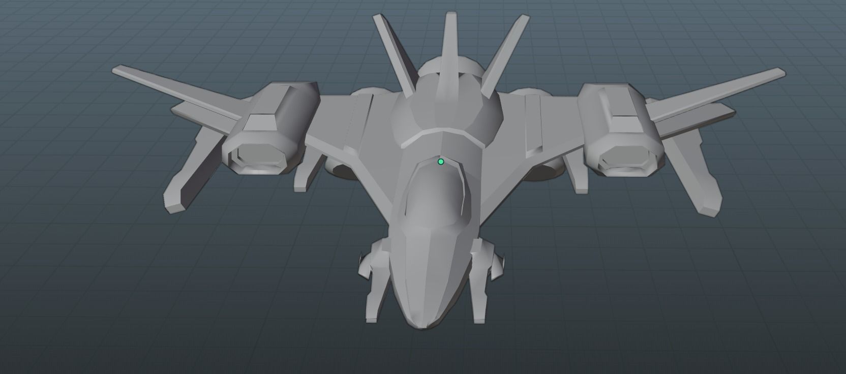 Space Jet Low-poly 3D model_9