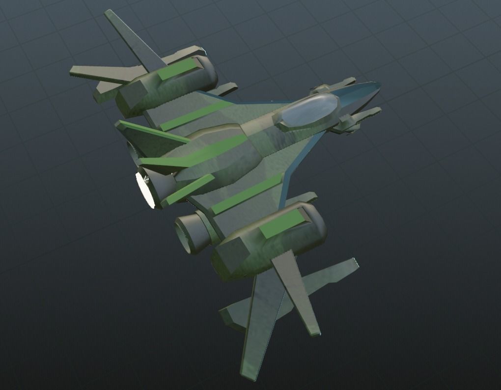 Space Jet Low-poly 3D model_2