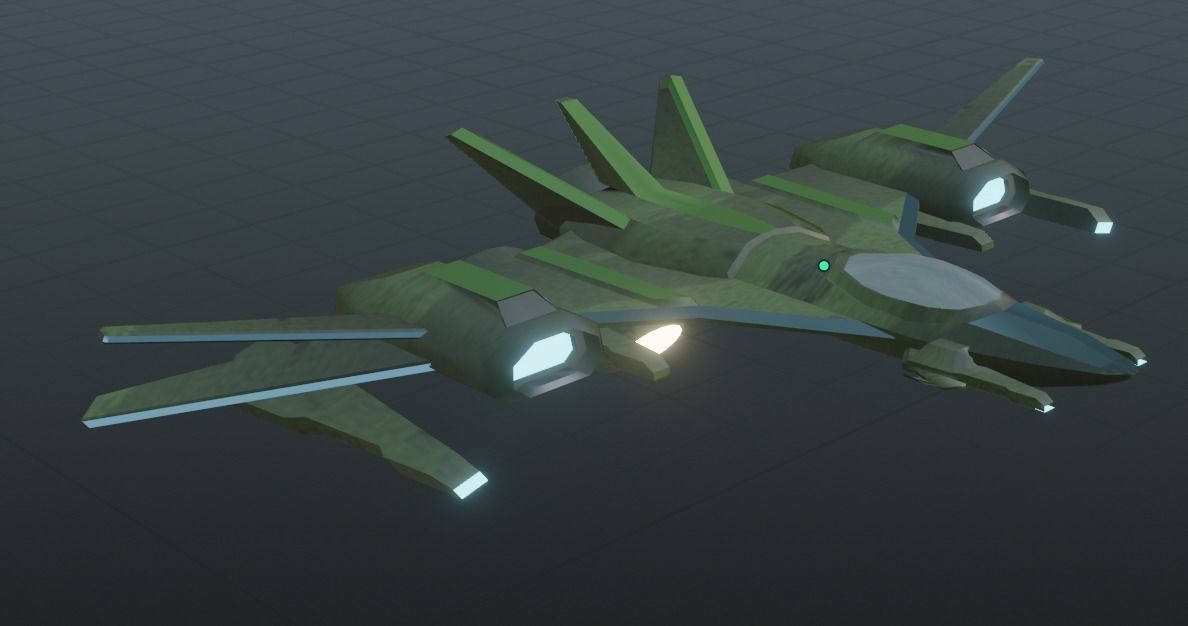 Space Jet Low-poly 3D model_1
