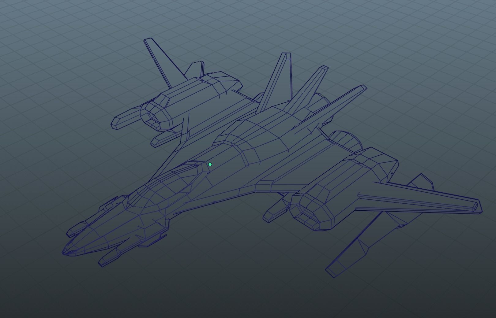 Space Jet Low-poly 3D model_8