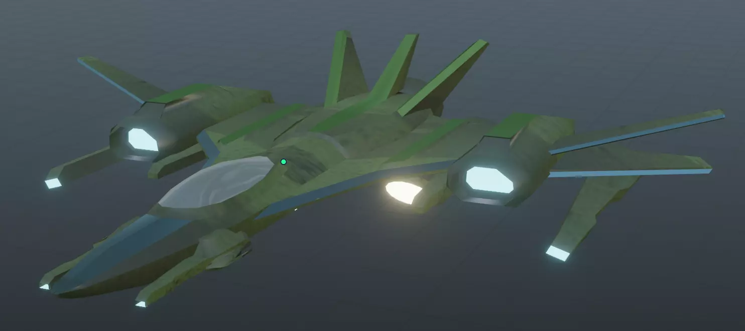 Space Jet Low-poly 3D model_0