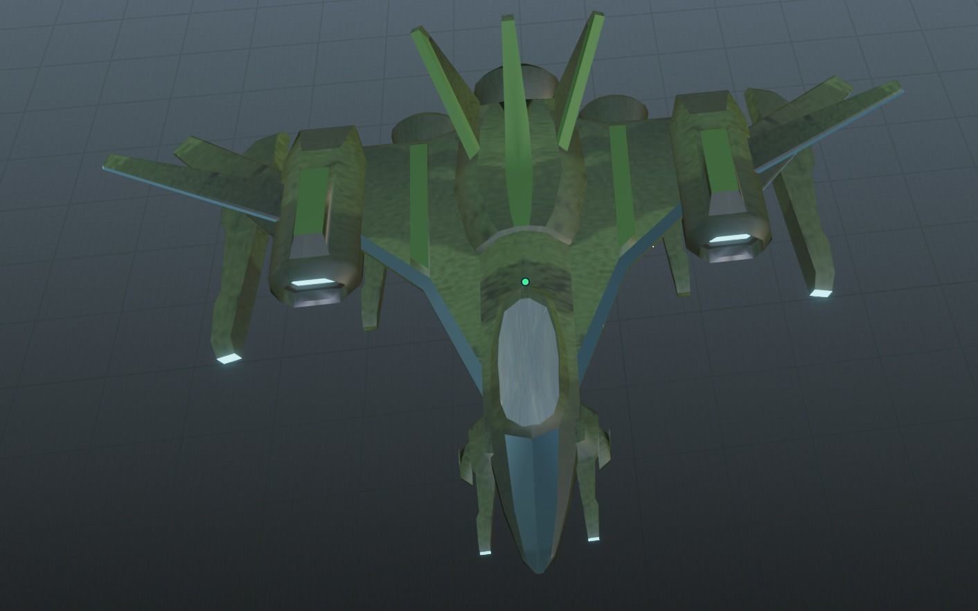 Space Jet Low-poly 3D model_3