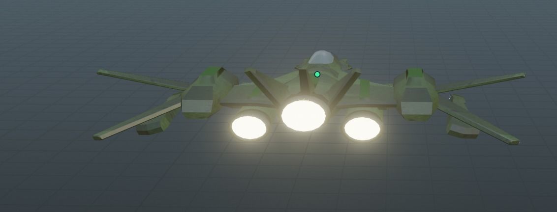 Space Jet Low-poly 3D model_7