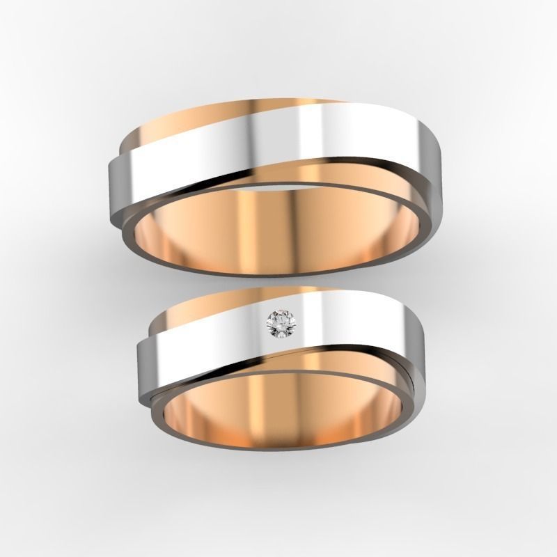 Combined wedding bands 1 3D print model