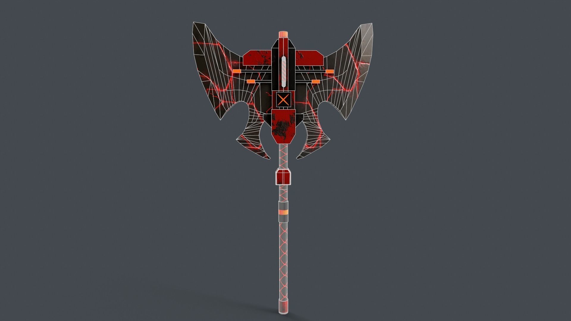 Sci-Fi Axe V4 - 03 Low-poly 3D model_3