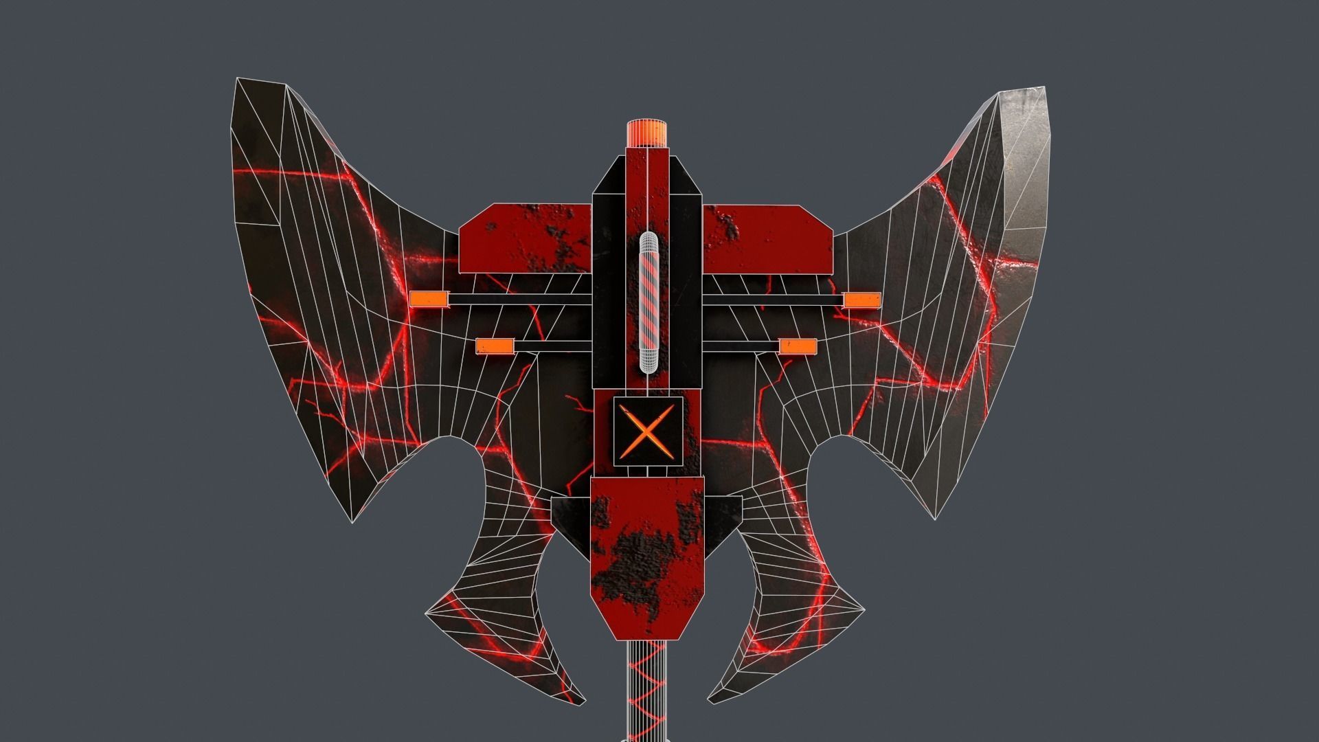 Sci-Fi Axe V4 - 03 Low-poly 3D model_4