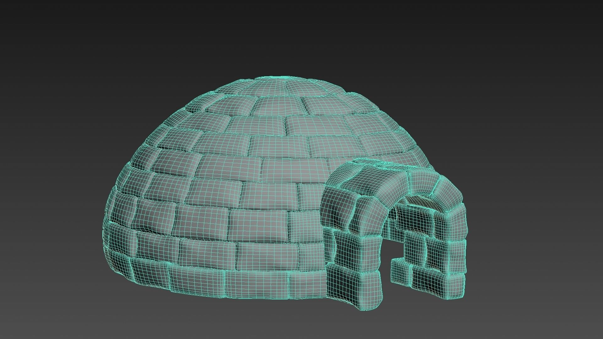 Igloo in snow 3D model_5