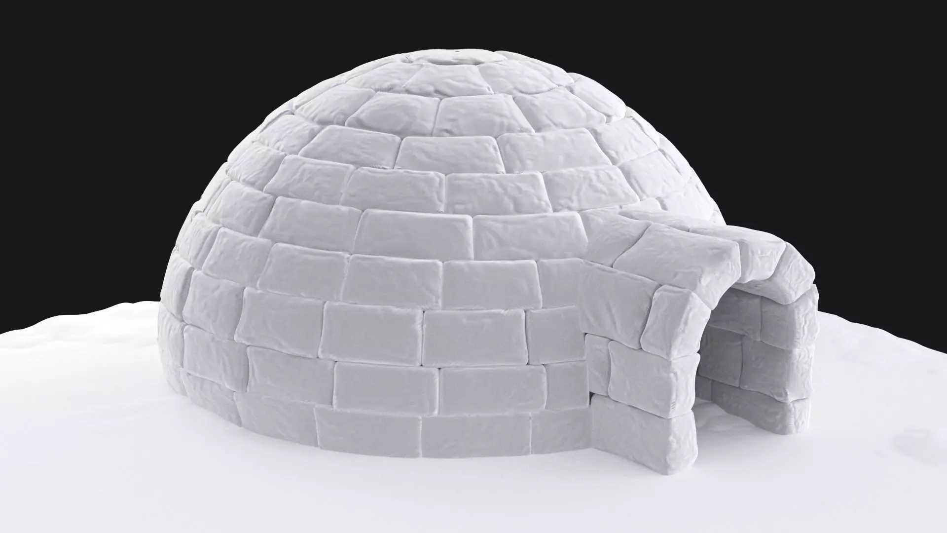 Igloo in snow 3D model_0